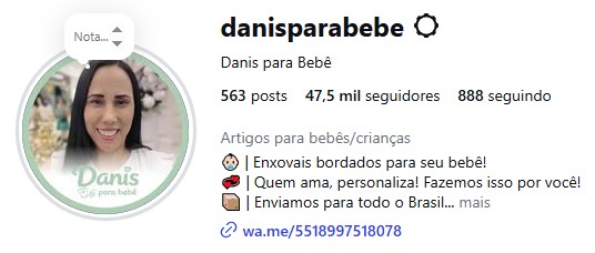 Danis para Bebê Instagram