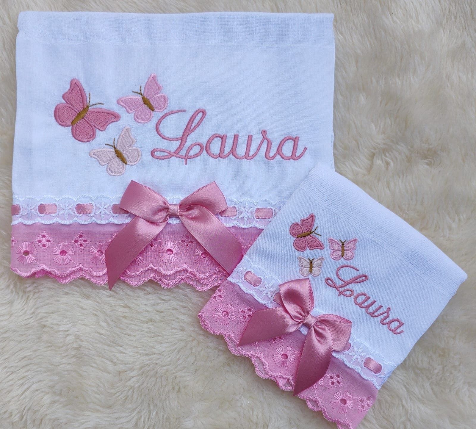 Borboletas Rosa Claro · Kit Fraldas