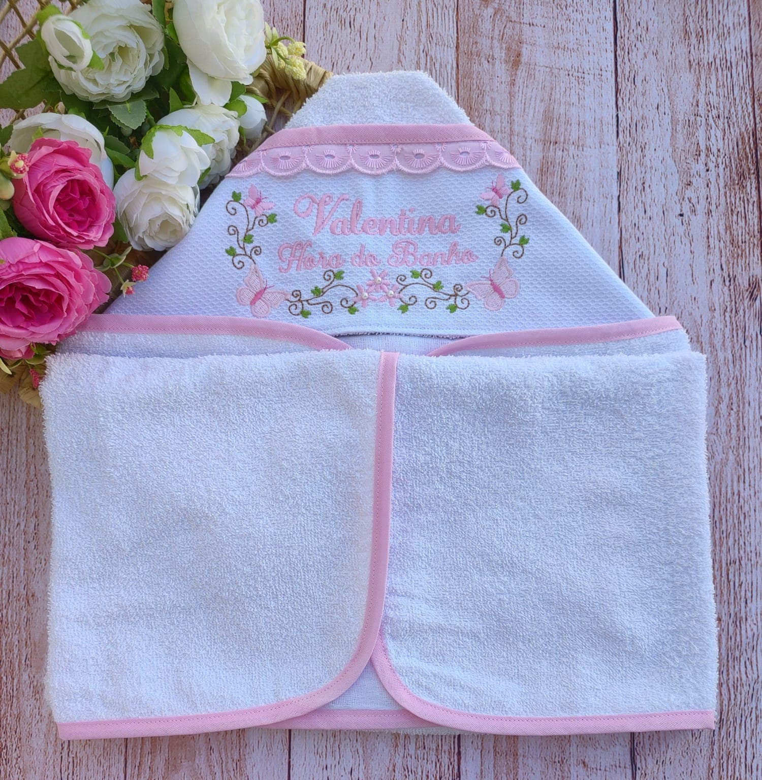 Borboletas Rosa · Toalha de Banho