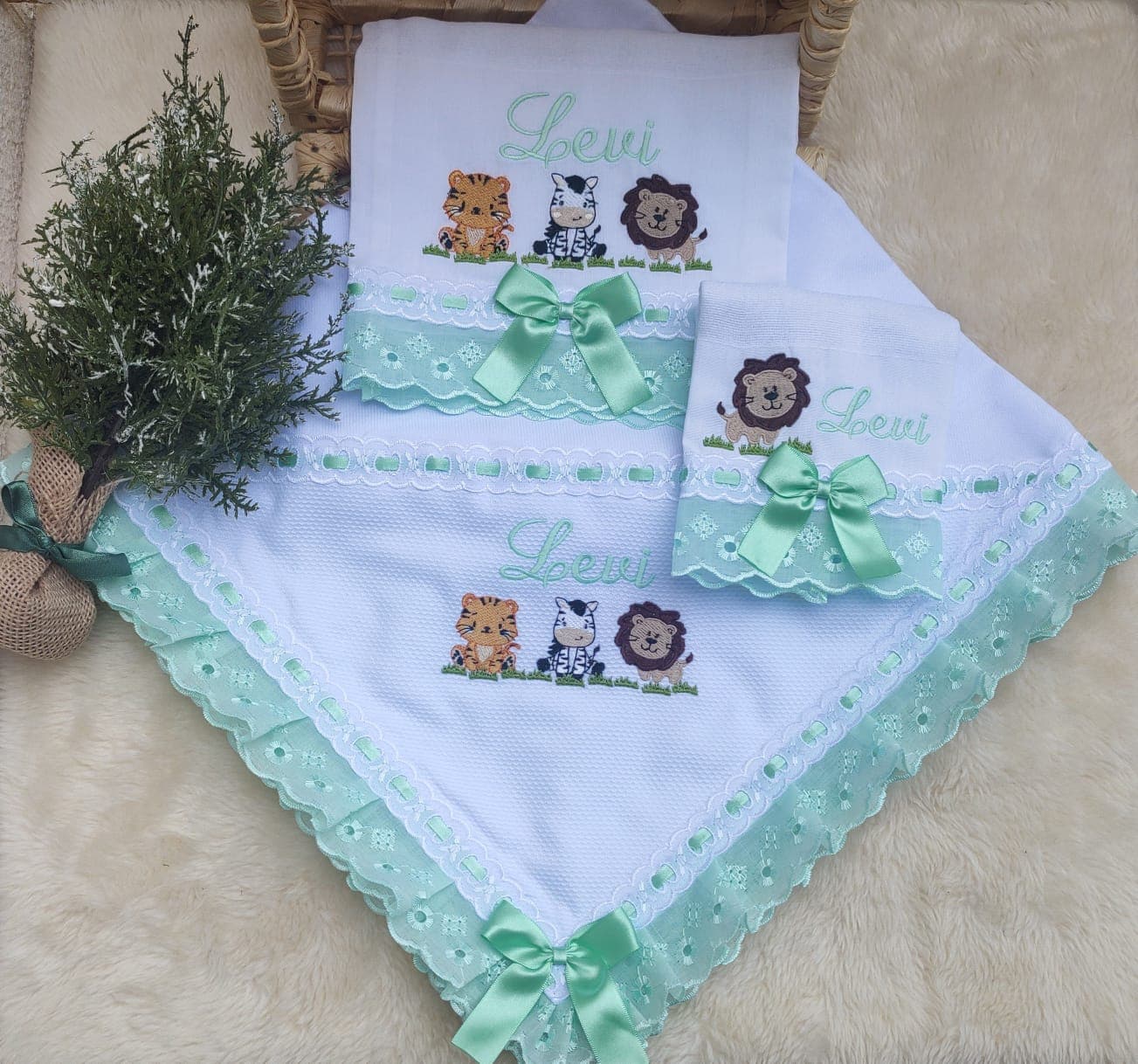 Safari Verde Menta · Kit Manta