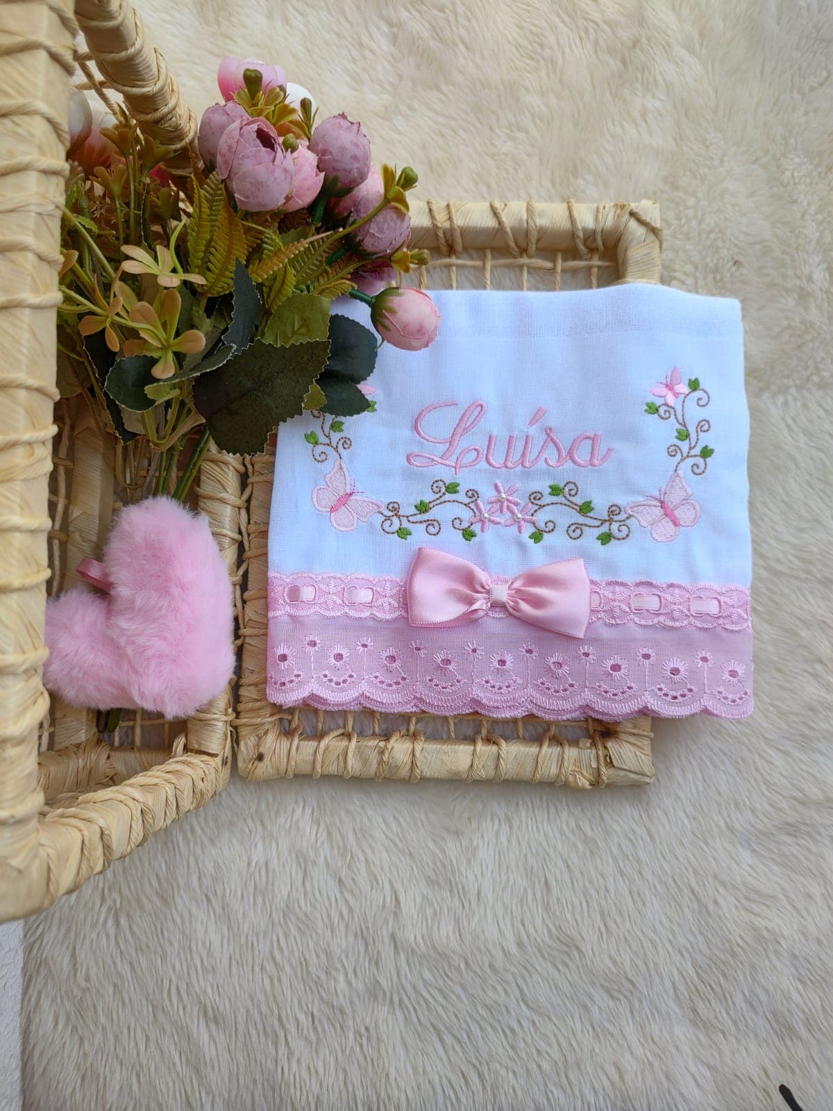 Borboletas Rosa · Fralda Grande