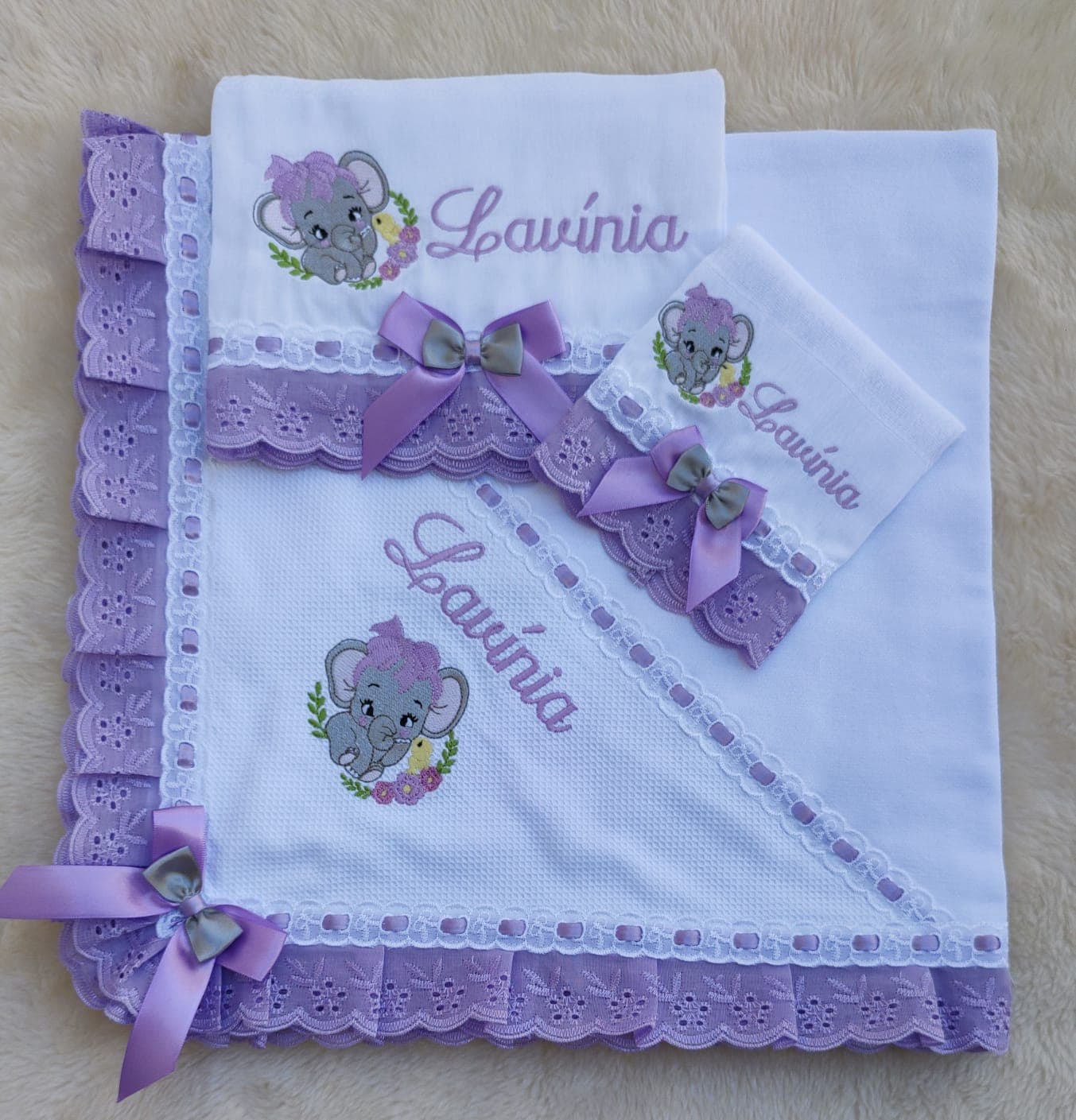 Elefantinha Lavanda · Kit Manta