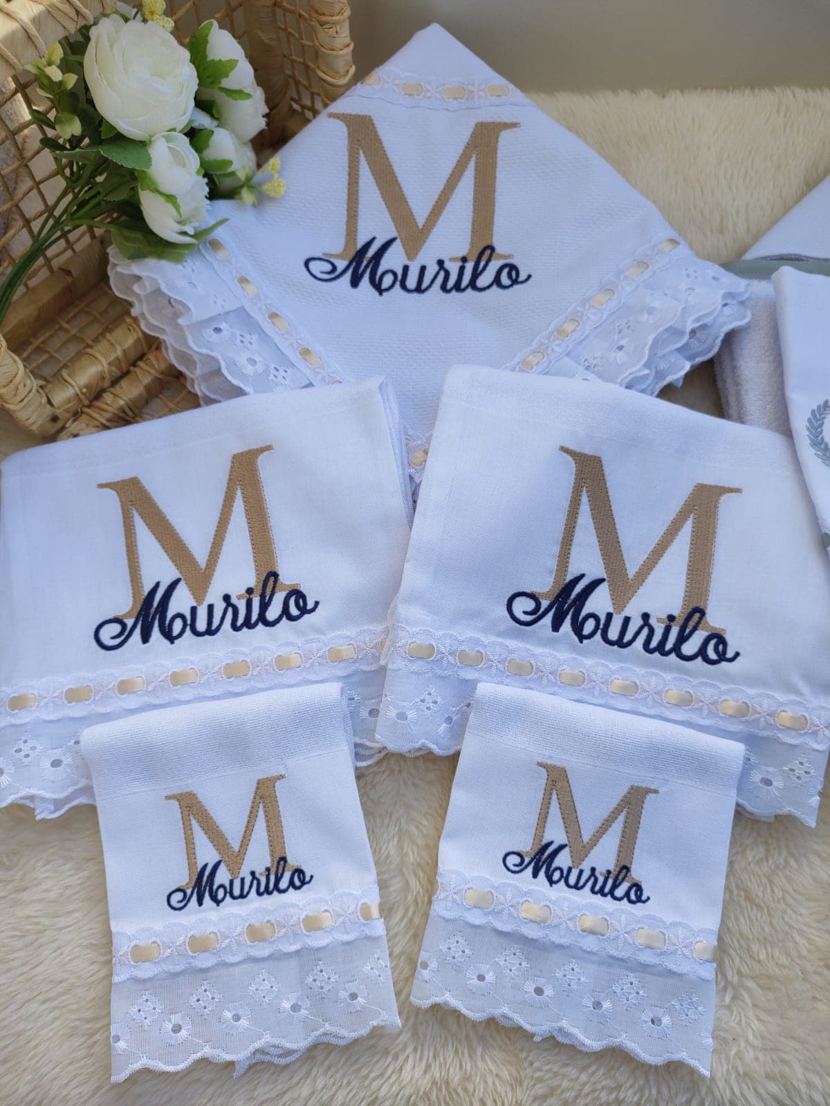 Monograma Areia · Kit Manta
